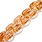 Natural Citrine Beads Strands, Barrel, with Seed Beads, 10~12x7mm, Hole: 1mm, about 28pcs/strand, 15.55 inch(39.5cm)