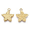 Ion Plating(IP) 304 Stainless Steel Pendants, Flower Charm, Real 18K Gold Plated, 21.5x18.5x2mm, Hole: 2.5mm