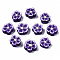 Handmade Polymer Clay Beads, Flower, Indigo, 7~10x7~11x3~5mm, Hole: 1.6mm