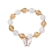 10mm Round Imitation Austrian Crystal & Crackle Acrylic Beaded Stretch Bracelets, Butterfly Alloy Acrylic Charm Bracelets for Women, White, Inner Diameter: 1-7/8 inch(4.8cm)