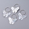 Plastic Paillette/Sequin Hair Braid Rings Pendants, Hair Clip Headband Accessories, Butterfly, Silver, 28mm