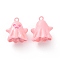 Spray Painted Alloy Enamel Pendants, Cadmium Free & Lead Free & Nickle Free, Ghost Charm, Pink, 19.5x17.5x12.5mm, Hole: 1.8mm