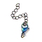 304 Stainless Steel Chain Extender, Rainbow Color, 65~70mm, Clasp: 9x15mm, Chain: 43mm, Ring: 6x1mm.