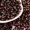 Glass Seed Beads, Inside Colours, Half Gilded Plated, Round, Dark Red, 4x3mm, Hole: 1.2mm, 6428pcs/pound