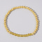 Colorful Birthstone Faceted Bicone & Brass Beaded Stretch Bracelets for Women, Yellow, 6-7/8 inch(17.5cm)