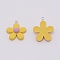 Resin Pendants, with Platinum Iron Peg Bail, Flower, Gold, 30x27x9mm, Hole: 2mm