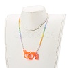 Rainbow Personalized Electroplate Glass Beaded Necklaces NJEW-JN03410-01-4