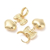 Bowknot with Heart Brass Hoop Earrings for Women EJEW-S231-04G-01-2