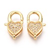Brass Micro Pave Cubic Zirconia Lobster Claw Clasps ZIRC-O038-26G-1
