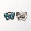 Butterfly Antique Silver Tone Alloy Rhinestone Enamel Pendants ENAM-N041-03E-1