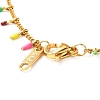 304 Stainless Steel Enamel Curb Chain Necklaces & Bracelet Set SJEW-JS01217-10