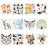 12Pcs 12 Styles PET Hollow Out Drawing Painting Stencils DIY-WH0394-0254-1