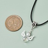 Glass Seed Beads & Glass Pearl Angel Pendant Necklaces NJEW-MZ00056-5