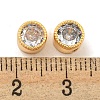 Brass Micro Pave Clear Cubic Zirconia European Beads KK-P275-26G-3