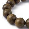 Natural Wood Round Round Beaded Stretch Bracelets BJEW-H566-06-3