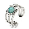 Natural Amazonite Adjustable Rings RJEW-K269-10P-05-2