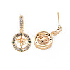 Brass Micro Pave Cubic Zirconia Stud Earring Findings KK-S364-063-4