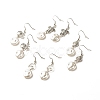 Flat Round ABS Plastic Pearl Beaded Dangle Earrings EJEW-JE04891-1