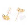 Cute Light Gold Plated Brass Stud Earrings EJEW-H106-02C-2