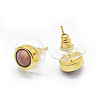 Natural Gemstone Stud Earrings EJEW-O093-05G-3