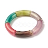 Acrylic Curved Tube Chunky Stretch Bracelet for Women BJEW-JB08285-2