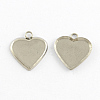 Heart Stainless Steel Cabochon Settings Pendants STAS-Q168-11-1