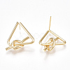 Brass Stud Earrings KK-S350-043G-2