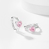 Cubic Zirconia Heart Hoop Earrings AX2868-1-2