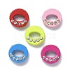 Spray Painted Zinc Alloy Slide Charms ALRI-WH0005-13O-1