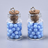 Glass Wishing Bottle Pendant Decorations GLAA-N037-01C-2