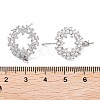 Donut Rhodium Plated 925 Sterling Silver Cubic Zirconia Stud Earring Findings EJEW-B038-16P-3