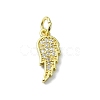 Brass Micro Pave Clear Cubic Zirconia Charms KK-H475-53G-02-1