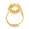 Rack Plating Oval Brass Micro Pave Cubic Zirconia Adjustable Ring Components KK-Q819-10G-3