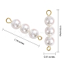 10Pcs Triple Shell Pearl Round Beaded Connector Charms PALLOY-SW00003-10-2