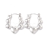 304 Stainless Steel Heart Chunky Hoop Earrings for Women EJEW-I267-09P-1