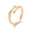 Brass Simple Line Wrap Open Cuff Ring for Women RJEW-P034-08G-1