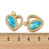 Valentine's Day Brass Micro Pave Cubic Zirconia with Synthetic Opal Pendants KK-D096-02E-G-3