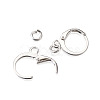 Pandahall Brass Huggie Hoop Earring Findings & Open Jump Rings KK-TA0007-84B-S-7