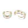 Golden Plated Brass Huggie Hoop Earrings EJEW-L231-27G-2