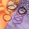 6Pcs 6 Style Dyed Synthetic Turquoise Skull & Glass Beaded Stretch Bracelets Set BJEW-JB09391-5