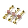 Natural Rhodochrosite with Brass Fold Over Clasps G-G141-02G-12-1