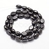 Oval Natural Black Stone Beads Strands G-L290-20-2