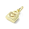 Brass Micro Pave Claer Cubic Zirconia Charms KK-H475-50G-09-2
