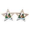 Christmas Theme Single-Sided Printed Wood Big Pendants WOOD-N005-62-1