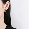 Anti-Tarnish Rhodium Plated 925 Sterling Silver Hoop Earring JH7527-2-2