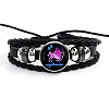 Constellation PU Leather & Glass Triple Layer Multi-strand Bracelets PW-WGDAEC6-01-1