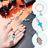 AHADERMAKER 20Pcs 5 Style Mixed Gemstone Bead and Synthetic Turquoise beads Keychain KEYC-GA0001-05-3