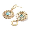 Flat Round Light Gold Brass Micro Pave Cubic Zirconia Stud Earrings EJEW-Q800-48KCG-3