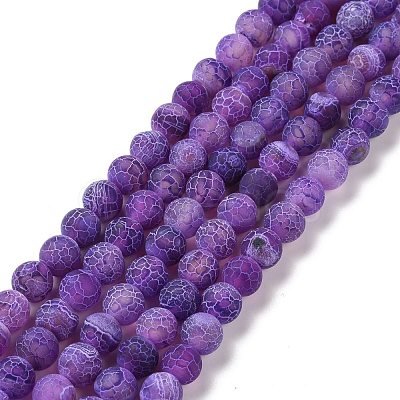 Natural Crackle Agate Beads Strands X-G-G055-8mm-8-1