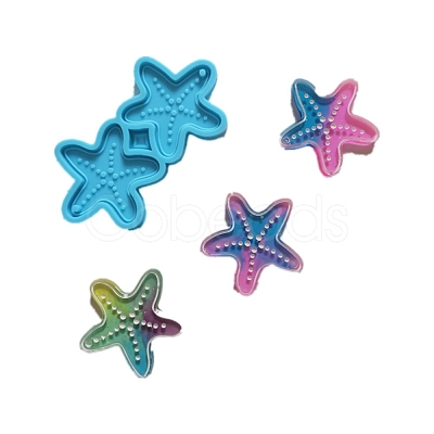 Starfish Shape Pendant Silicone Molds X-DIY-M034-08-1